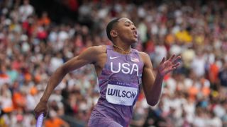 Ever seen an Olympic gold medalist sprinter run a reverse? (Quincy Wilson)
