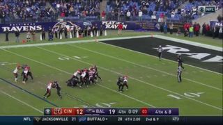 Video: Baltimore instructed 10 of their 11 players to hold to help end their game today (Baltimore Ravens)