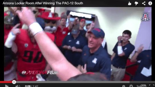 Rich Rod in the locker room, "The Cup is ours!"