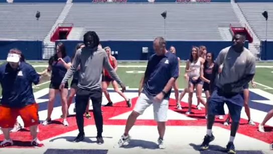 Watch Rich Rodriguez and the Arizona Gymnastics team Whip & Nae Nae (Featured)