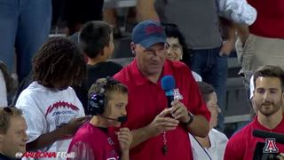 Video: A few lucky Arizona fans got to call red zone plays during the Spring game (Rich Rodriguez)