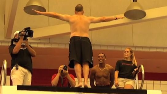 Video: Mark Richt nails a backflip from the high dive