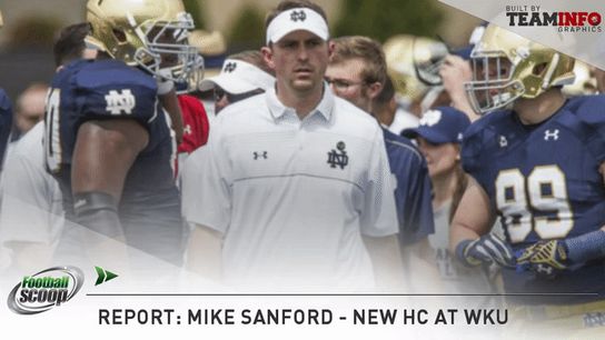 Report: Notre Dame's Mike Sanford to be new head coach at Western Kentucky (Featured)