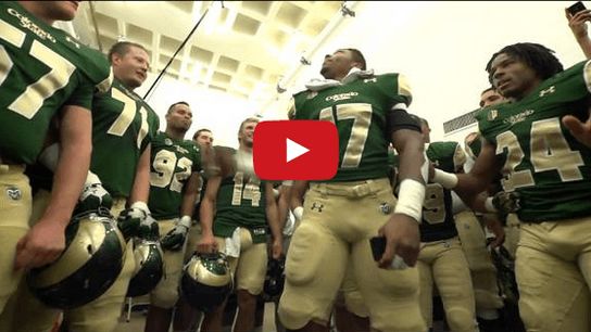 Video: After a last-second win over Utah State, Jim McElwain makes the kicker lead the fight song