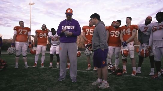 Video: Dabo surprises equipment manager with Super Bowl tickets (Clemson)