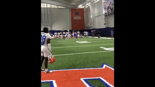 Video: Florida strength coach races team water boy at practice (Florida)