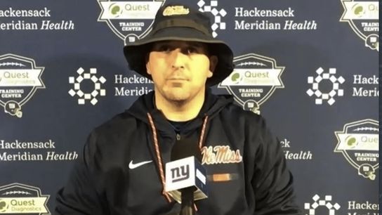 Joe Judge lost a friendly rivalry bet, and had to pay up during his presser today (egg bowl)