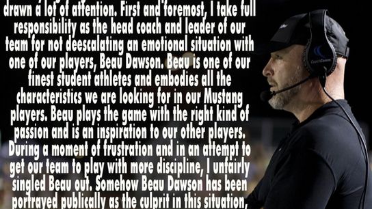 Trent Dilfer has responded to his sideline outburst that went viral (high school)