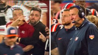Shane Beamer comes unglued as Bret Bielema taunts him with substitution gesture (Shane Beamer Taunting)