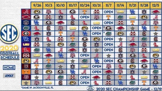 SEC announces 2020 schedule (Featured)