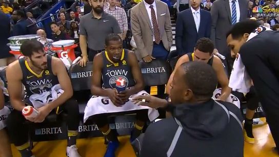 Steve Kerr handed coaching duties and the clipboard over to his players during last night's game