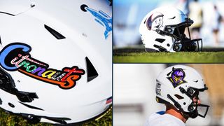 UCF's Spring Game helmets featured decals with a special touch from the Orlando Children's Hospital (spring game)