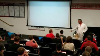 Urban Meyer had a special assignment for those that decided to wear blue to class today (push ups)