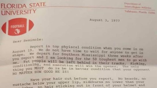 Resurfaced Bobby Bowden letter reveals college football's changes over the years (Bobby Bowden)