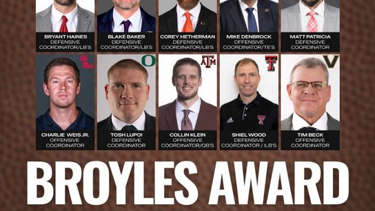 Broyles Award announces 15 semifinalists (Broyles Award)