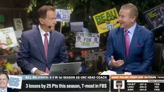 Bill Belichick calls College GameDay set during Herbstreit and crew's discussion of his future with Tar Heels (Bill Belichick)